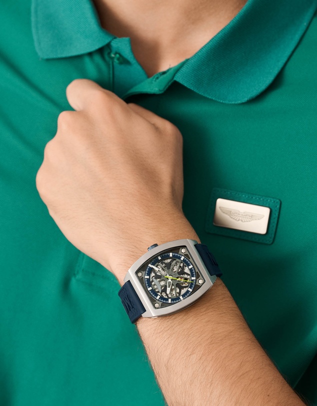 Aston Martin - TRG Titanium Case Blue Dial Blue Silicone Strap Watch