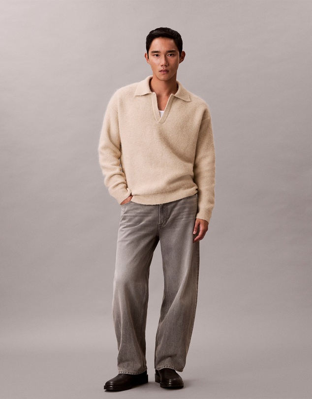 Calvin Klein - Brushed Alpaca Blend Johnny Collar Jumper