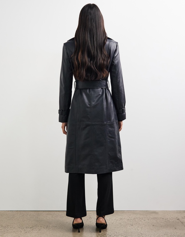 Sofia Irina - Leather Trench Coat