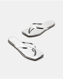 Tkees - Lily Square-Toe Mirrored Sandals