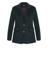 City Chic - Plus size Oxford Melton Jacket - hunter green