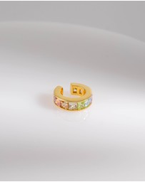 Wanderlust + Co - Rainbow Gem Gold 9mm Ear Cuff