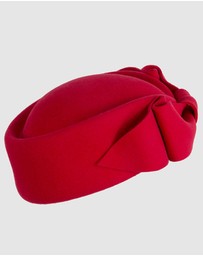 Max Alexander - Felt Red Pillbox Hat