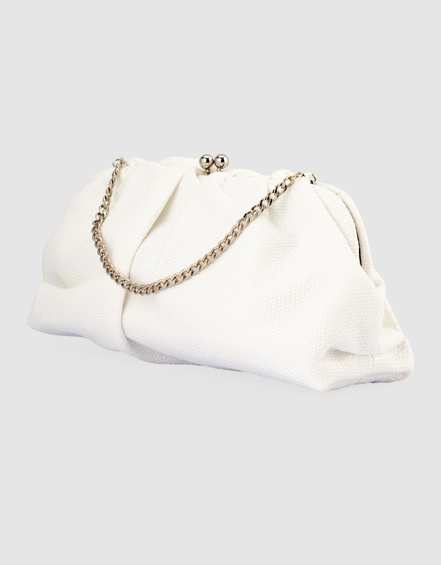 Olga Berg - Queenie Gathered Woven Clutch