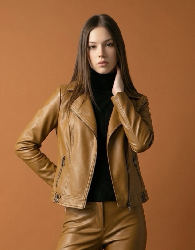 Mossée - Anna Classic Biker Style Leather Jacket