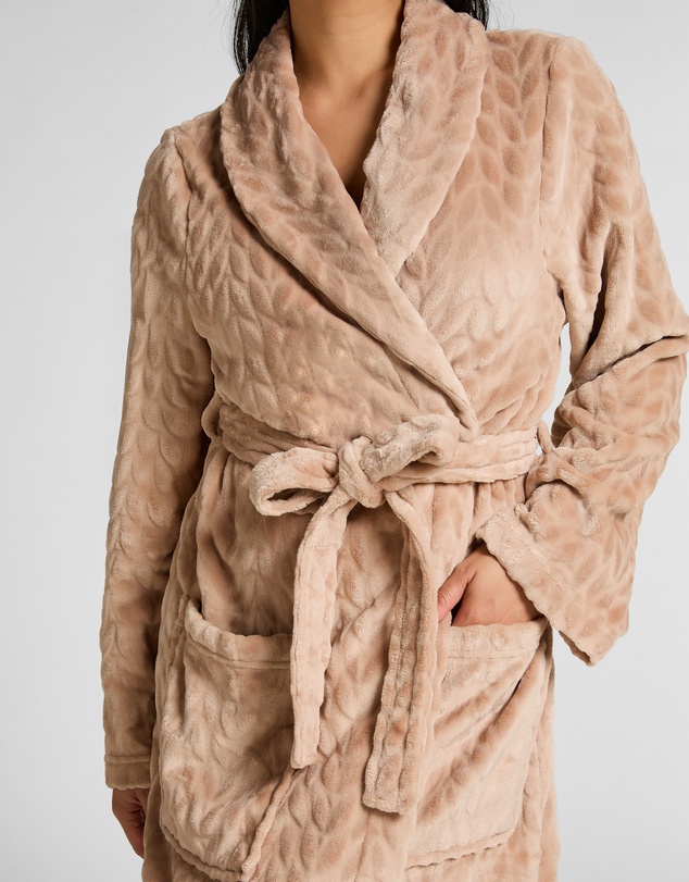 Hunkemoller - Cable Flannel Short Robe