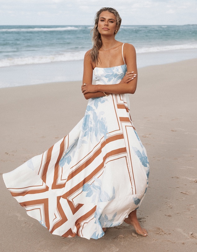 Petal & Pup - Elanor Maxi Dress - Pale Blue Print