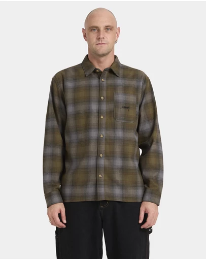 Billabong - Mens Script Long Sleeve Flannel Shirt