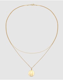 Elli Jewelry - Necklace Layer Platelet Pendant Waves Design in 925 Sterling Silver Gold Plated
