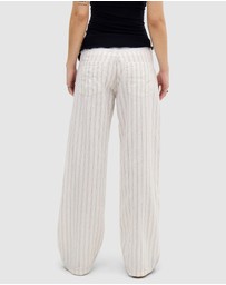 BDG By Urban Outfitters - BDG Kayla Lowrider Stripe Linen Trousers