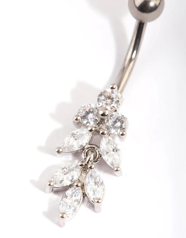 Lovisa - Titanium Marquise Diamante Belly Bar