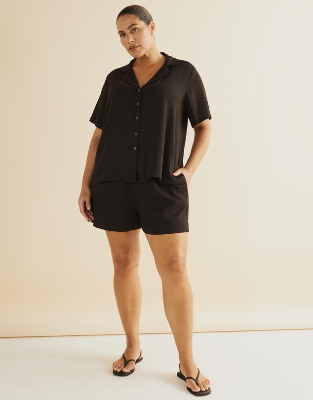 Atmos&Here Curvy - Alis Linen Blend Shirt