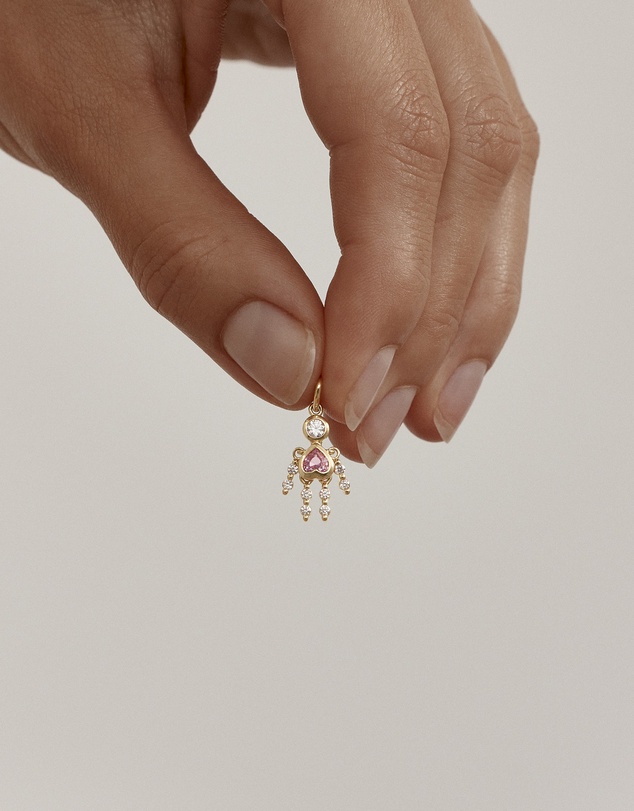 By Charlotte - Tiny Dancer Pendant - Pink Crystal