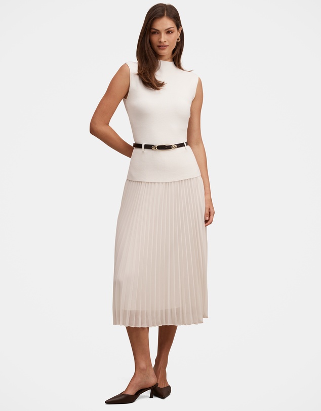 Forever New - Lorelei Woven Mixed Midi Dress