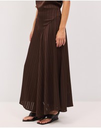 Calli - Sayer Satin Panelled Midi Skirt