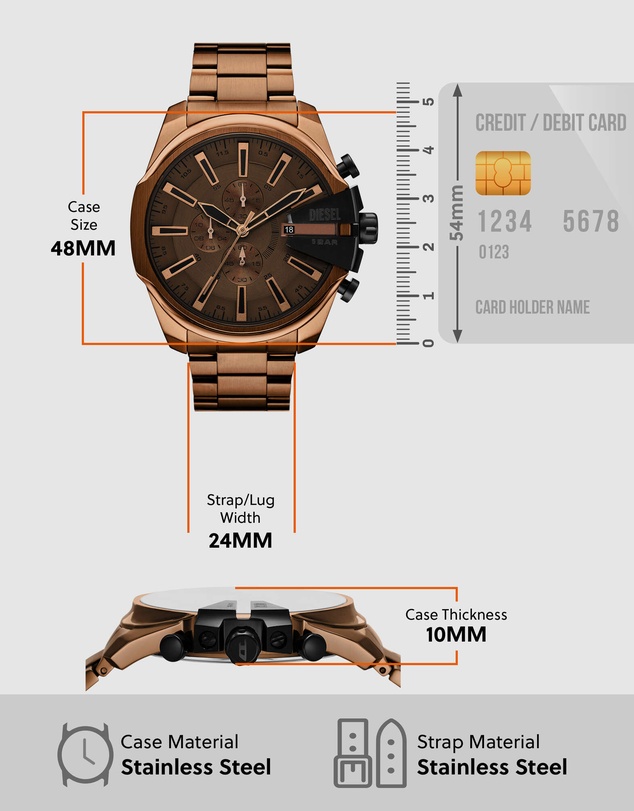 Diesel - Mega Chief Slim Brown Chronograph Watch