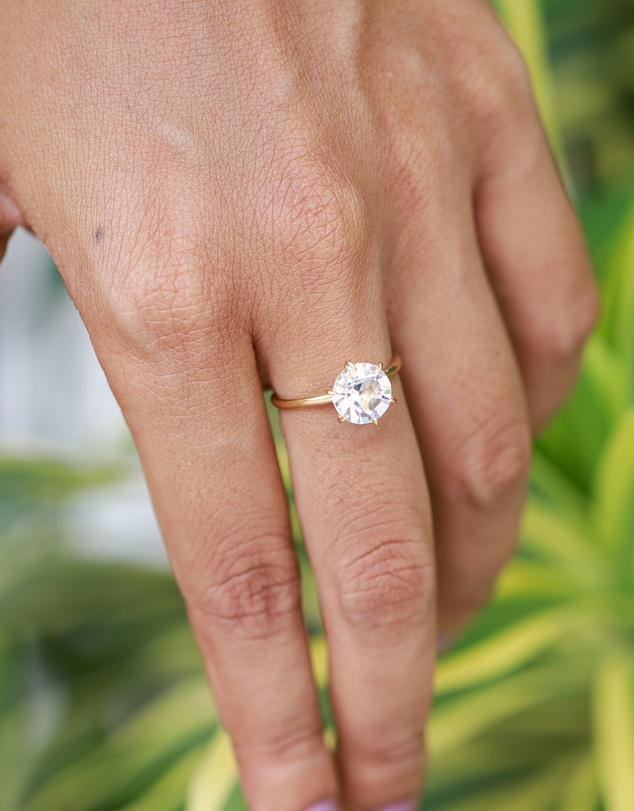 Elli Jewelry - Ring 925 Sterling Silver Gold Plated Crystal