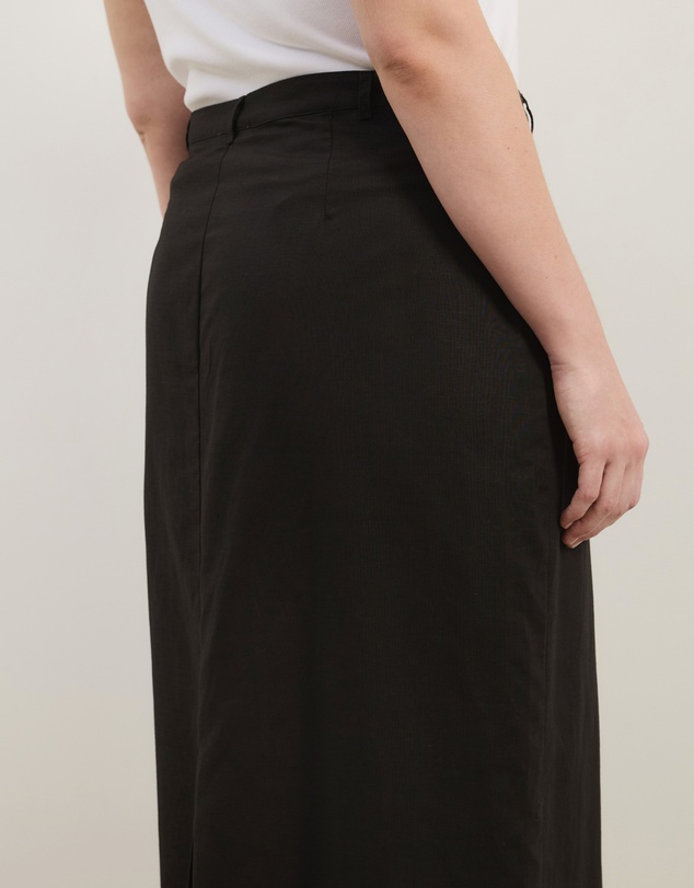 Atmos&Here Curvy - Heidi Linen Blend Midi Skirt