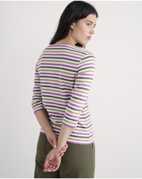 Seasalt - Seasalt Cornwall Multi Sailor 3/4 Sleeve Top Jersey