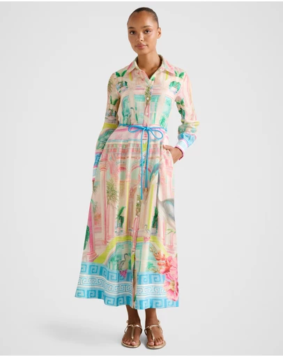 Forever New - Abbey Printed Shirt Midi Dress