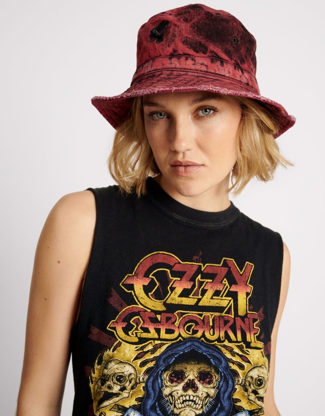 ONE TEASPOON - Black Heart Denim Bucket Hat