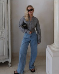 Dazie - Naples Pleat High Waisted Relaxed Jeans