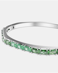 Swarovski - Matrix Bangle, Baguette Cut, Octagon Shape, Green, Rhodium-Plated