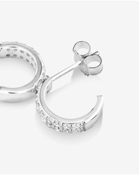 Michael Hill - Half Hoops with Cubic Zirconia in Sterling Silver