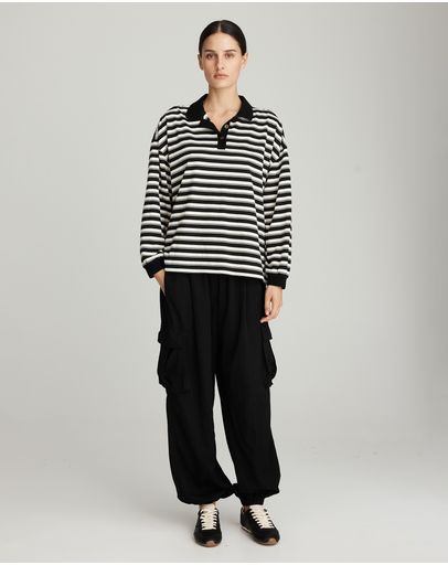 Ivory/Black Stripe