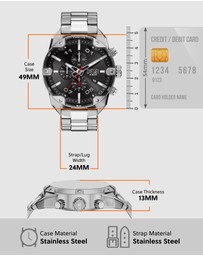 Diesel - Spiked Silver Tone Chronograph Watch