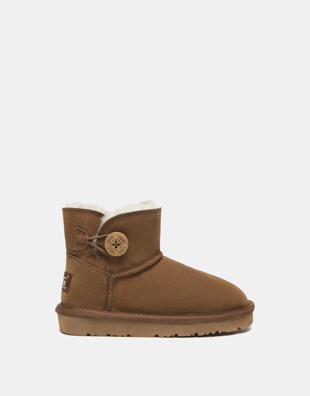 EVERAU - Australian Shepherd Ugg Nolan Kids Mini Button Cow Suede Upper UGG Boots