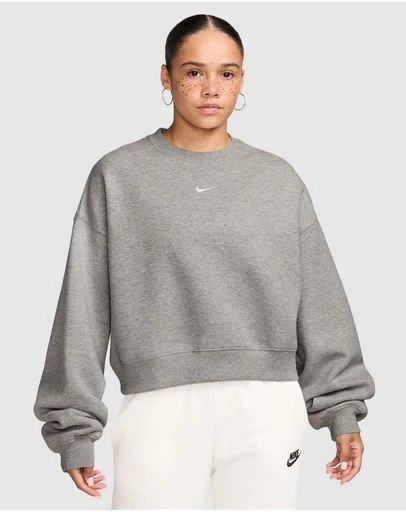 Nike - Nike Studio Fleece Oversized Cropped Crew Sweat