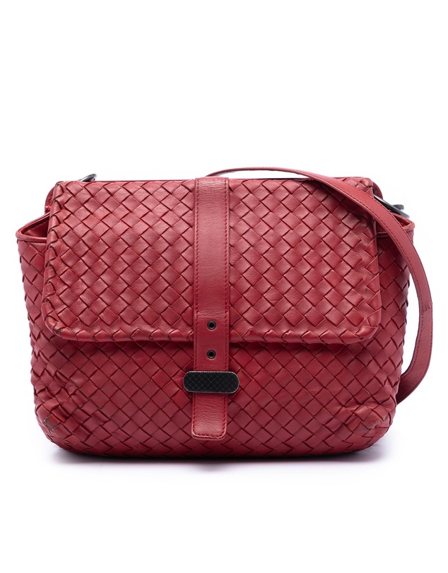 Pre-Loved by Azura Reborn - Pre-Loved Nappa Intrecciato Double Sided Flap Messenger Bag