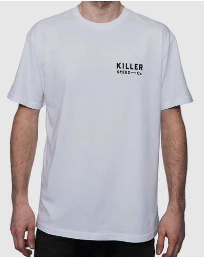 Killer Speed Co. - Killer Speed Co. Men Skate Reaper Tshirt Relaxed Fit Crew Neck White
