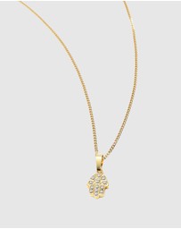 Nialaya Jewellery - Men's Mini Hamsa Hand Necklace in Gold