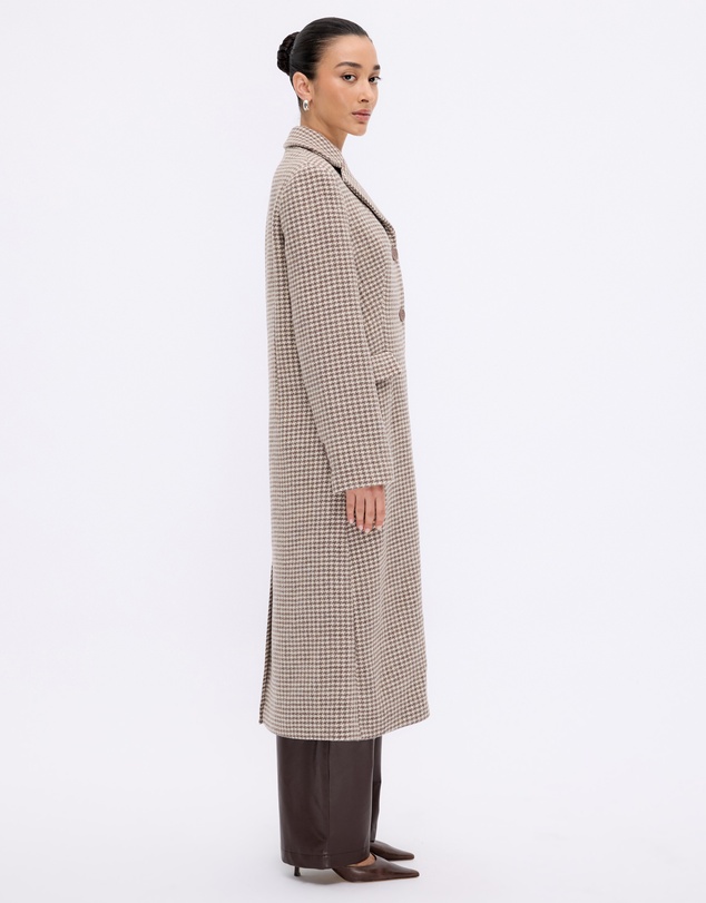 Minima Esenciales - Leni Wool Houndstooth Coat