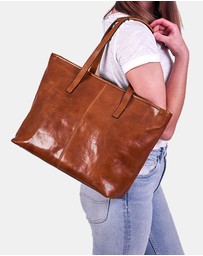 Florence - The Beatrice Tan Leather Tote Work Bag