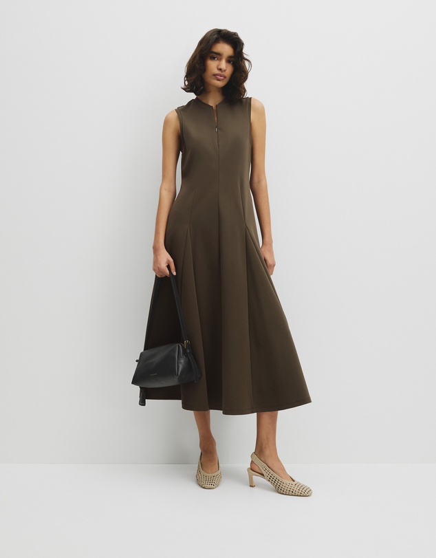 Country Road - Panel Zip Neck Ponte Dress