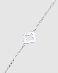 Elli Jewelry - Anklet Cloverleaf Pendant Luck in 925 Sterling Silver