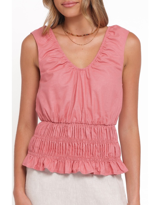 Petal & Pup - Lucilla Shirred Waist Top - Petal Pink
