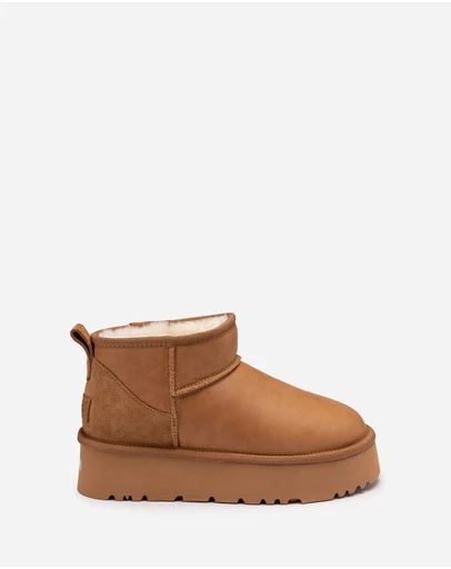 Ozwear Connection Uggs - Ugg Classic Platform Ultra Mini Boot (Oiled Leather) (4.5cm)