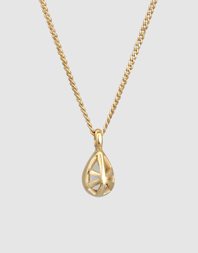 Elli Jewelry - Moonstone Teardrop Necklace in Gold-Plated 925 Silver