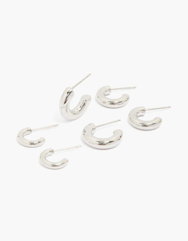 Lovisa - Waterproof Stainless Steel Multi-Sized Hoop Earrings 3-Pack