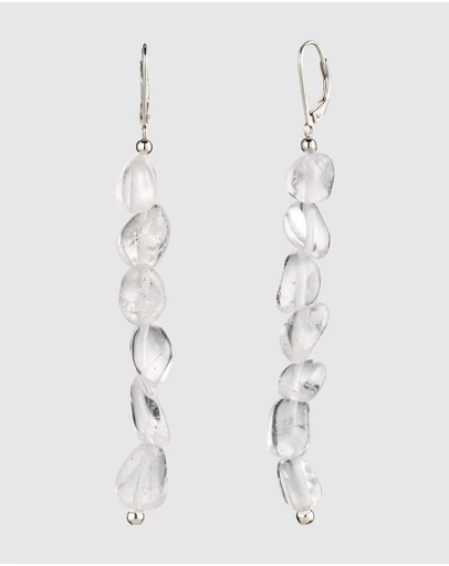 Elli Jewelry - Rock Crystal Drop Earrings in 925 Silver