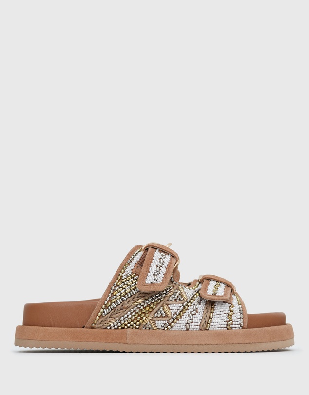 Betts - Cosmo Leather Buckle Flatform Slides