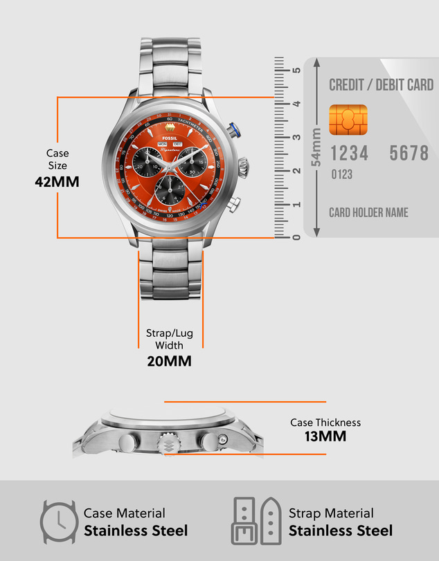 Fossil - Signature CS-1 Silver Tone Chronograph Watch