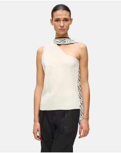 Karl Lagerfeld - Scarf Print Knit Top