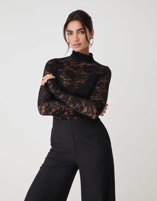 Forcast - Torin Lace Turtleneck Top