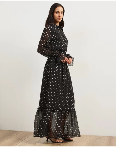 Atmos&Here - Button Through Shirred Waist Maxi Dress