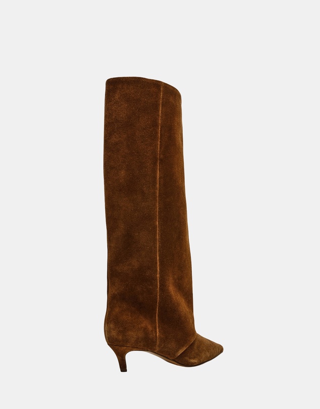 Steve Madden - Luca Chestnut Suede Heeled Boots